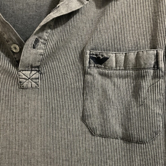 Men’s Giorgio Armani LS Ribbed 3-Button Polo Shirt, XL - Picture 3 of 7